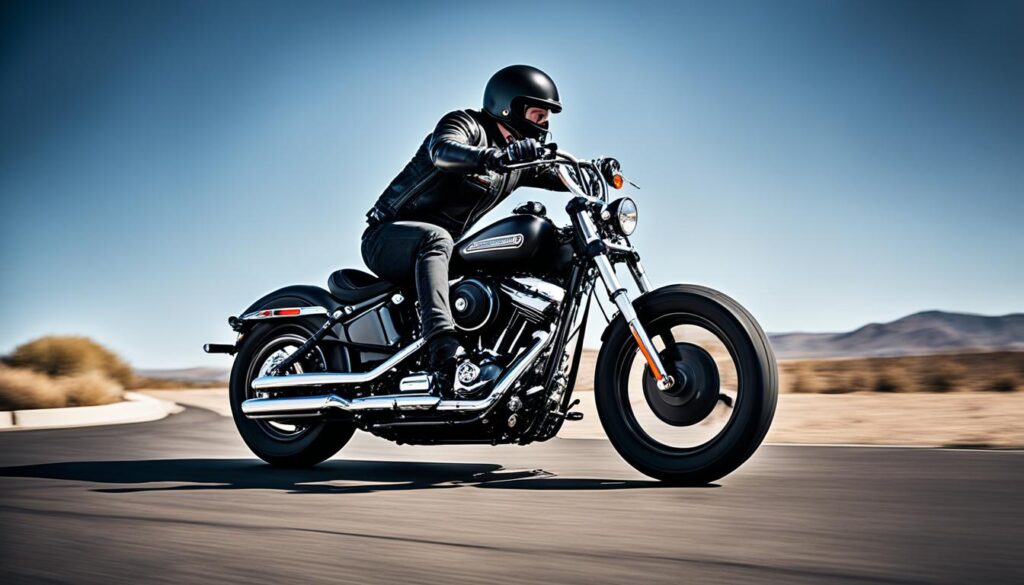 Enhanced performance Harley Davidson bobber motorcycle